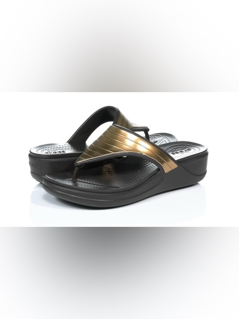 Crocs Monterey Metallic Strap Wedge Flip